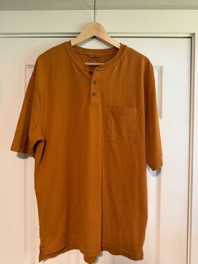 RedHead Short-Sleeve Henley Pocket Tee - Rust Orange